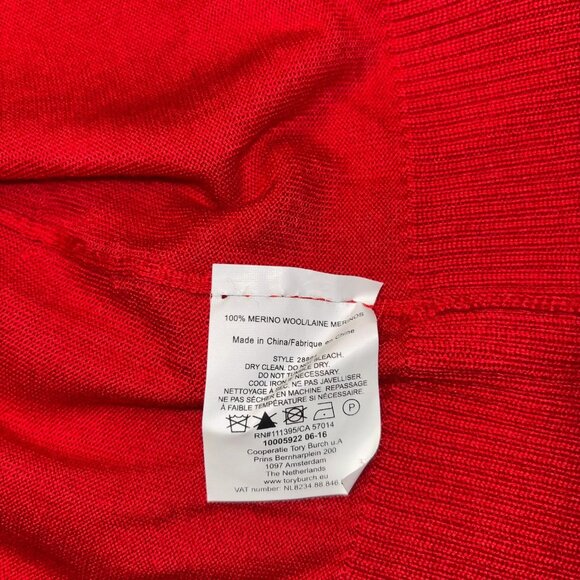 TORY BURCH women's merino red cardigan size XS LIKE NEW!! - Picture 4 of 5